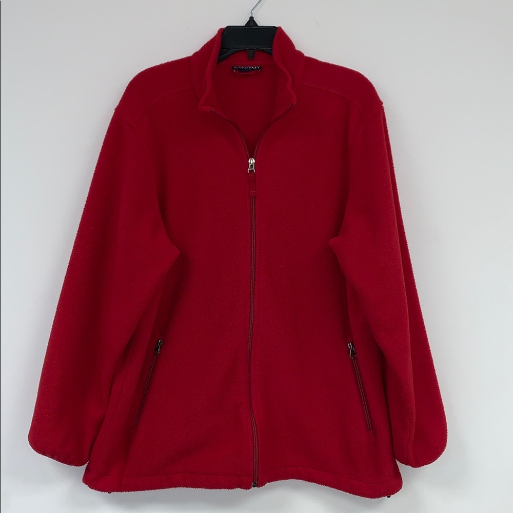 Lands End Aircore 200 Red Fleece Jacket